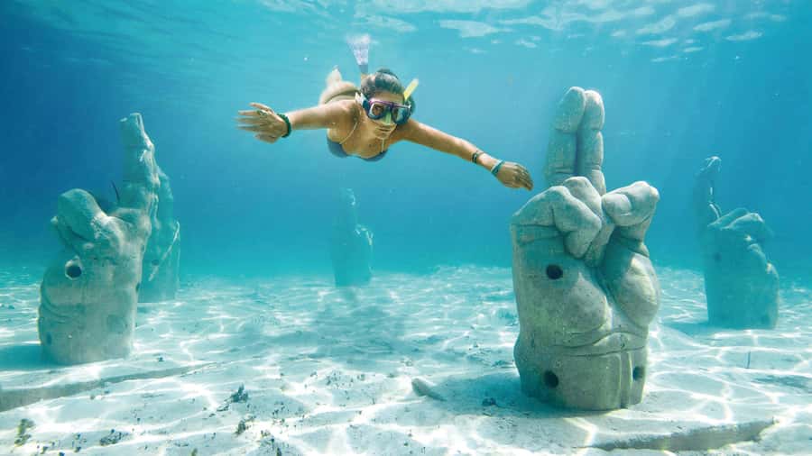 CANCUN: Dolphin Swim Adventure with buffet and soft drinks - In-water moments: kiss, hug, fin salute, and group free time