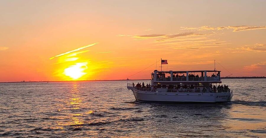 Destin: Sunset Dolphin Cruise - Sea bird feeding: a fun start before the dolphin hunt