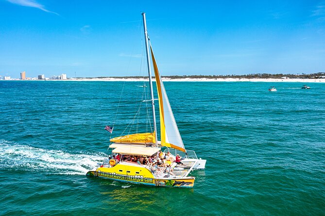 Dolphin Sightseeing on the Privateer Catamaran - Stepping onto a 52-foot catamaran in Panama City Beach