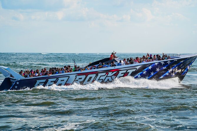 EARLY BIRD SPECIAL: Speed Boat & Dolphin Cruise in Ocean City, MD - Cruise Route: Out the Inlet and Up the Ocean City Beach