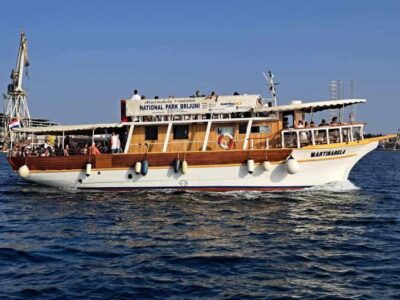 From Fazana: Dolphin watching sightseeing cruise at sunset - Brijuni National Park at Close Range: Sunset Scenery You Can Actually See