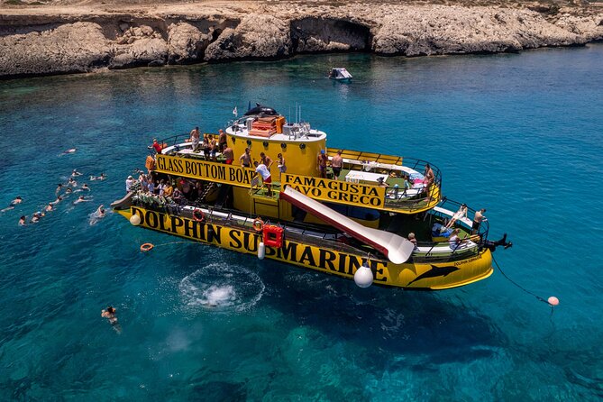 Glass Bottom Boat Dolphin Cruise to Blue Lagoon and Turtle Cove - Cape Cavo Greco: caves, pirate legends, and the need for proper shoes