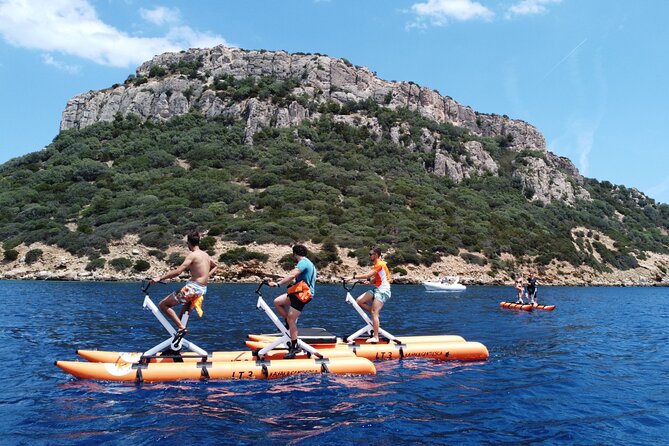 Hydrobike tour with aperitif and dolphins - Stop 1: Spiaggia di Cala Moresca snorkeling break with real sea-life spotting