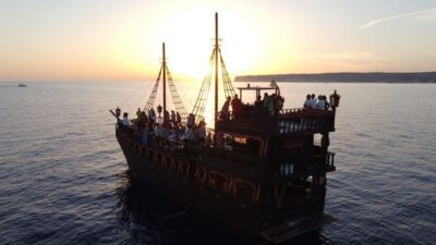Lampedusa: Sunset Dolphin Sighting on a Pirate Ship - Galleone Adriana logistics: where to board and what timing means