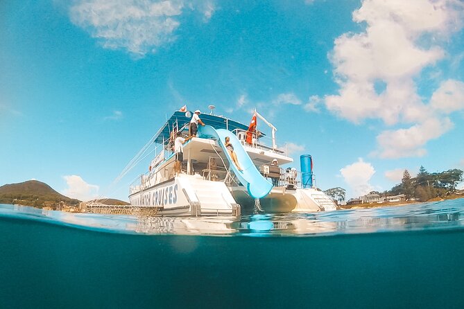 Port Stephens: Splash 'n' Slide Dolphin Cruise - The waterslide and boom-net: the part kids talk about, and adults secretly love too