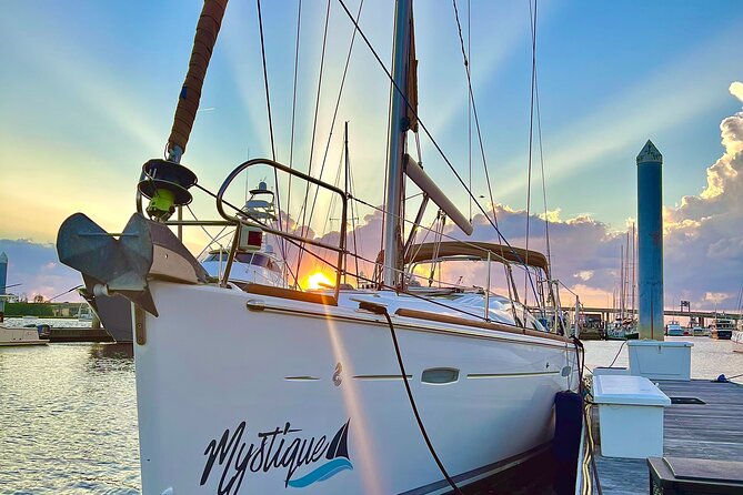Private Sunset Sail BYOB Dolphin/History Tours on 43ft Mystique - The Route That Makes Charleston Click: Battery, Ravenel Bridge, Yorktown