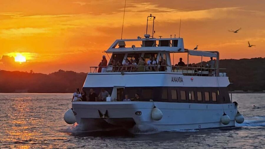 Pula: Dolphin Sunset Cruise to Brijuni with Dinner & Drinks - Meeting the Ananda catamaran: where to stand in Pula