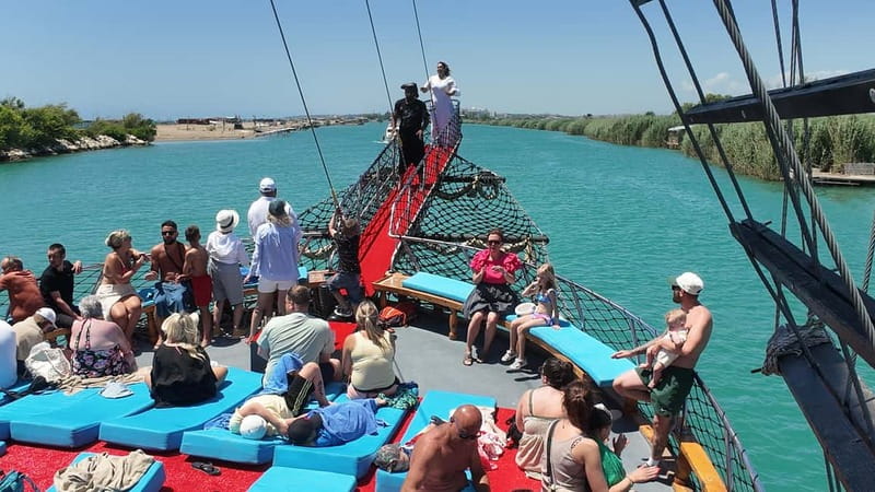 Side: Dolphin Boat Tour With Lunch Foam party Swimming - Getting Onboard in Side: the Manavgat River Cruise Start