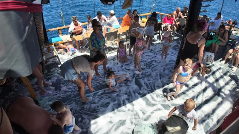 Side: Dolphin Boat Tour With Lunch Foam party Swimming - Karaburun Bay: Dolphin Watching and Snorkeling Time