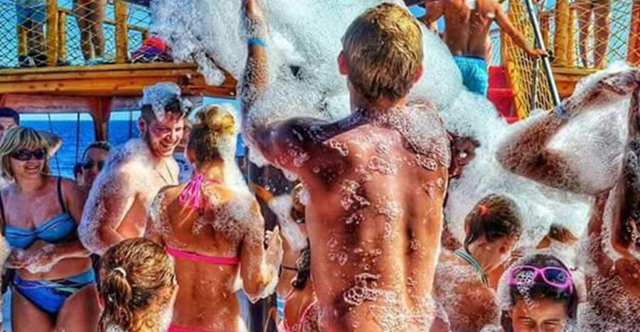 Side: Dolphin Island Boat Tour w/ Lunch & Foam Party - Manavgat River and Bosphorus Swim Breaks: Sea on One Side, River on the Other