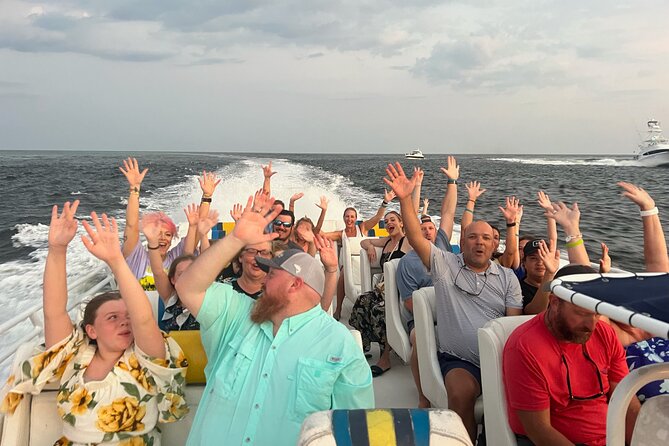 Thriller Sunset Dolphin Cruise in Destin Harbor - The Boat: 55-Foot Cat, 880 HP Diesel, and USCG-Inspected Capacity